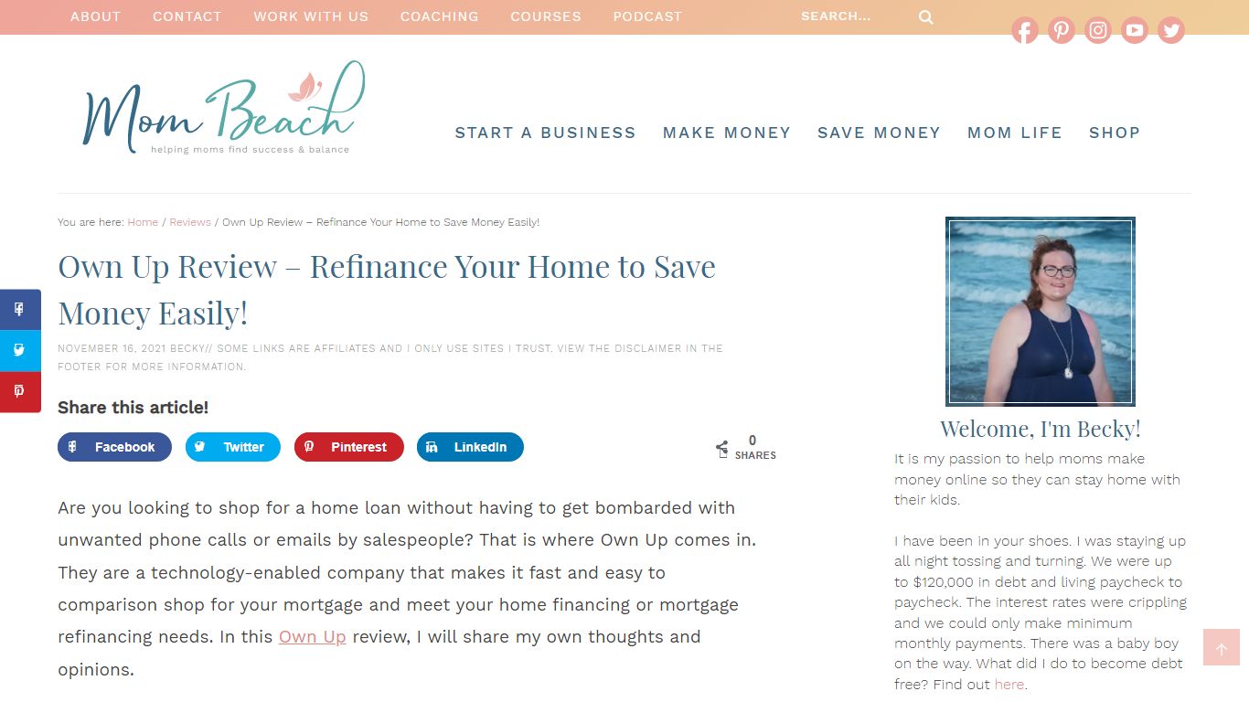 Own Up Review - Refinance Your Home to Save Money Easily! - Mom Beach